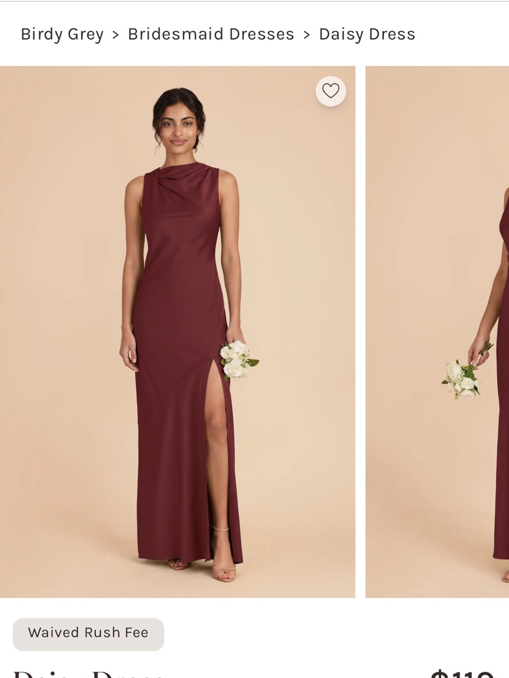 Birdy Grey Daisy Dress - Cabernet Matte Satin Bridesmaid Gown